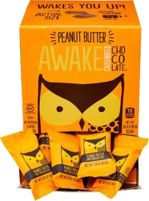 Awake Caffeinated Peanut Butter Milk Chocolate Bites 0.48oz 50ct